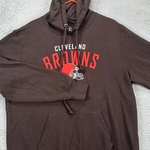 Cleveland Browns Mens Hoodie Football NFL Jacket XL Brown‎ Drawstring Pocket 47